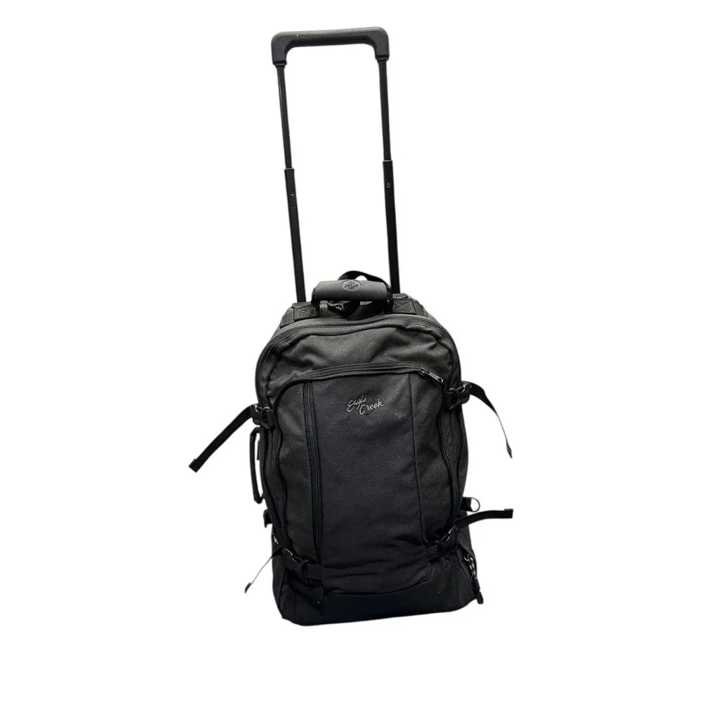 Eagle Creek Black Cordura Plus Rolling Backpack Convertible‎ Carry On Travel Bag